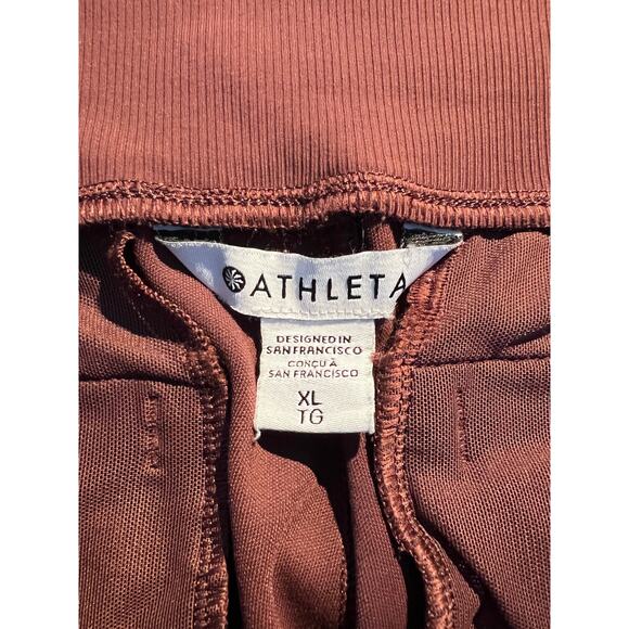 Athleta Pants Venice Velvet Stripe Joggers Burgundy Athleisure Travel Athletic - Picture 5 of 6